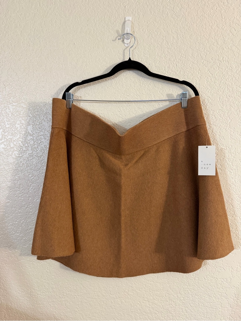 a new day Camel wide band viscose blend Skirt